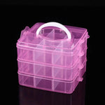 boîte rangement bijoux transparente portable niveaux compartiments ajustables poignée amovible modernes