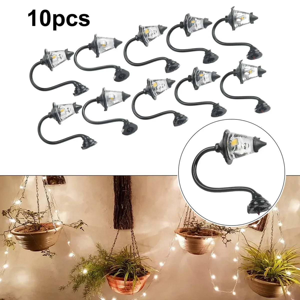 lampes flexibles adhésives modernes noires transparentes diy décoration maison jardin 10pcs