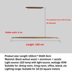 lampe suspendue bois marron clair moderne 120cm 150cm 180cm 200cm certification ul vde ccc