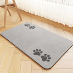 tapis absorbant imprimé empreintes animales gris moderne chiens rapide séchage