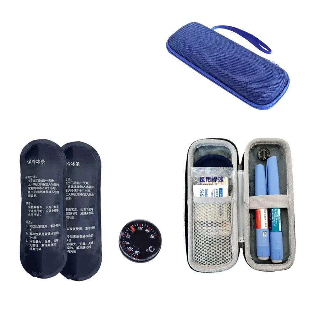 gaine réfrigération bleu flocons neige moderne sac isolation pilules insulin diabète refroidissement travel organizer