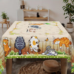 nappe table motif chats papillons floral printemps été moderne réutilisable polyester maison