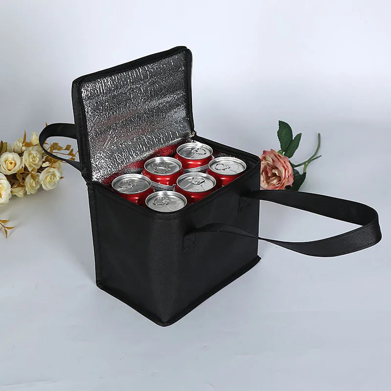 sac isotherme néoprène noir rouge bleu moderne six canettes poignées amovibles pratique