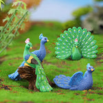 décoration jardin oiseau paon résine verte bleue plumes brillantes réaliste pastelextérieur
