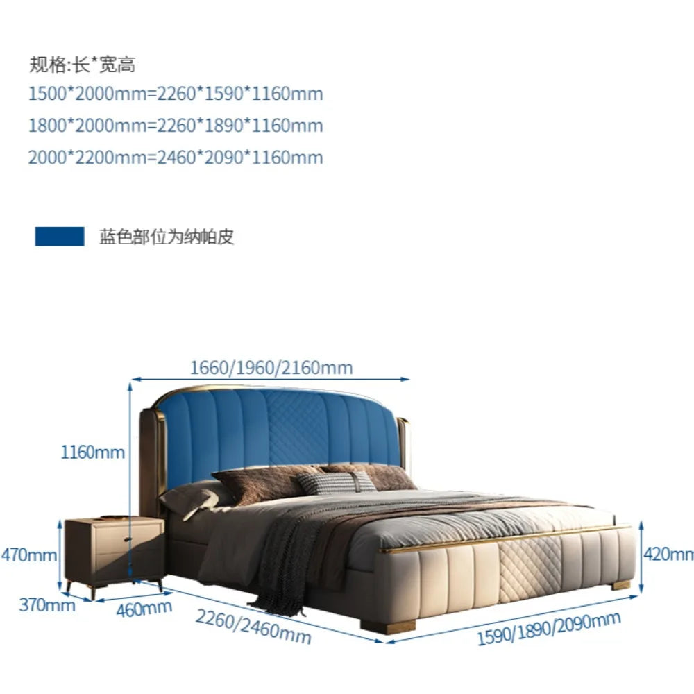 lit moderne bois beige cuir tissu ornements géométriques élégant contemporain 1800x2000mm