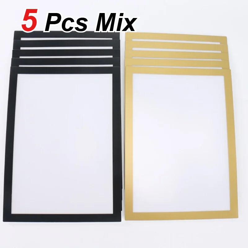 cadres photo modernes adhésifs transparents noir doré argenté pack cadres différents minimalistes photos sans
