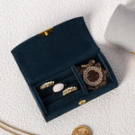 boîtes bijoux velours classiques couleurs vert rose gris bleu marine boutons dorés