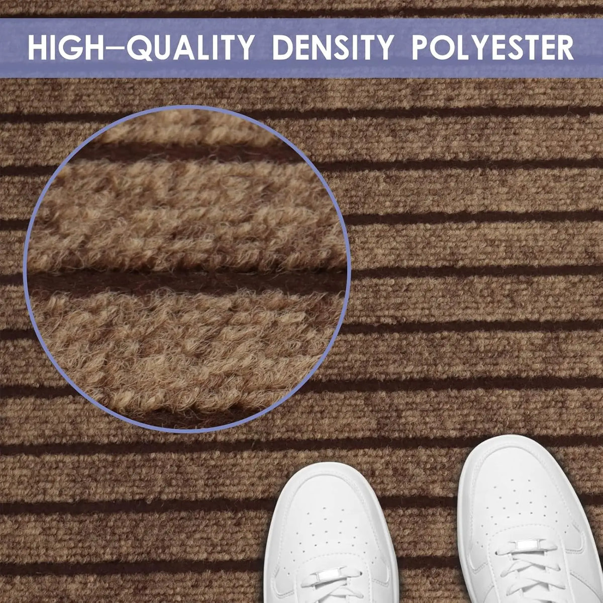 tapis moderne polyester antidérapant rayures horizontales marron rouge gris couloir facile nettoyer