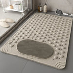 tapis douche antidérapant bosses massage pieds drainage rapide couleur bleu clair moderne