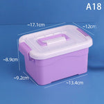 boîtes rangement transparentes bleues roses violettes poignées détachables moderne pratique enfants fournitures scolaires