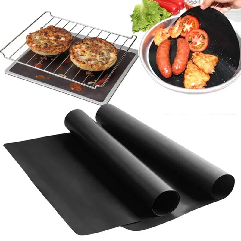 tapis cuisson barbecue antiadhésif texturé noir résistant 60x40cm imperméable facile nettoyer chaleur haute cuisine