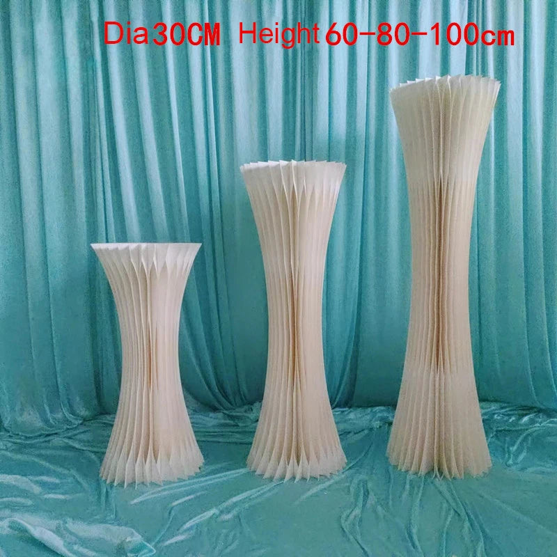 Décor festif vase blanc rayures moderne 100cm 120cm 80cm anniversaire mariage