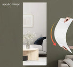 miroir mural adhésif blanc moderne 40x122cm amovible décoration intérieure salon bain