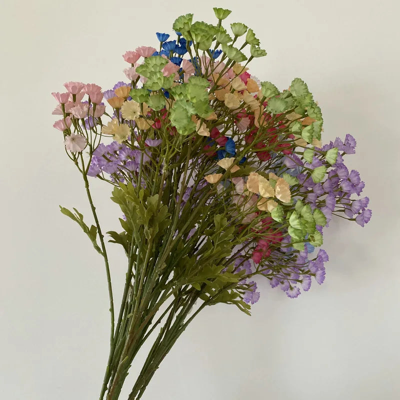 bouquet artificiel violet feuilles vertes décoration extérieure anniversaire mariage minimaliste