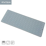 tapis cuisine silicone gris rayures horizontales moderne anti dérapant suctionversible