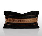 taies d'oreiller jacquard patchwork moderne rayées marron doré élégantes respectueuses environnement adhésives maison