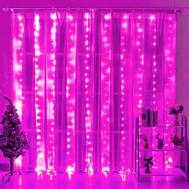 rideau lumineux led blanc moderne télécommande 5v ip65 adaptable 3x3m 3x2m 3x1m