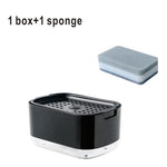 distributeur savon mousse blanc moderne support éponge pompe couvercle compartimentOpaque