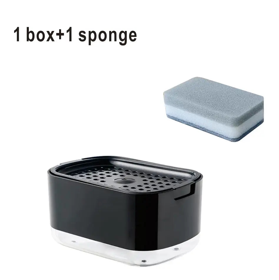 distributeur savon mousse blanc moderne support éponge pompe couvercle compartimentOpaque