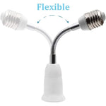 adaptateur culot lampe blanc doré texture métallique moderne câble flexible 20cm 30cm 40cm 50cm