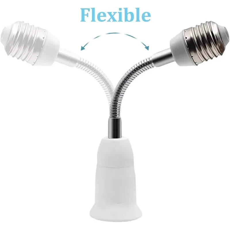 adaptateur culot lampe blanc doré texture métallique moderne câble flexible 20cm 30cm 40cm 50cm