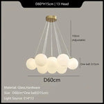Suspension lumineuse moderne cristal blanc légèrement translucide chaînes métalliques