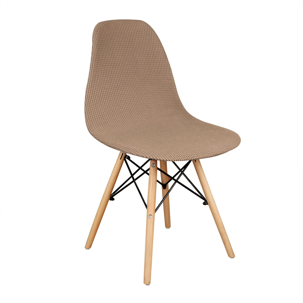 chaise scandinave velours beige moderne mariage banquet houssable réglable pieds bois structure métallique