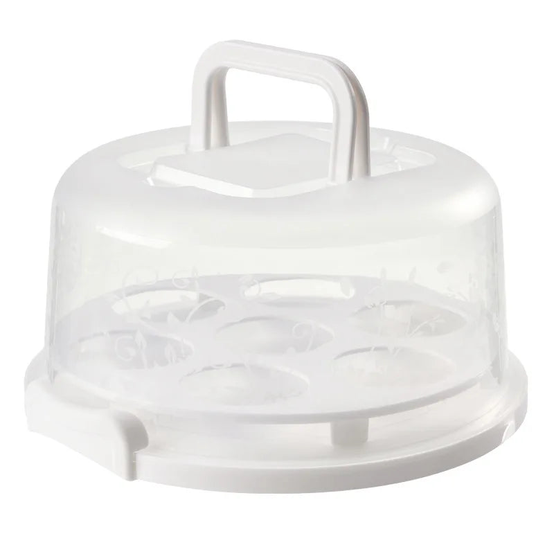 boîte gâteaux transparente moderne poignée muffins gâteau fruits frais blanc rose