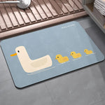 tapis bain animaux canards gris jaune beige diatom respectueux environnement opacité simple coloré 40x60