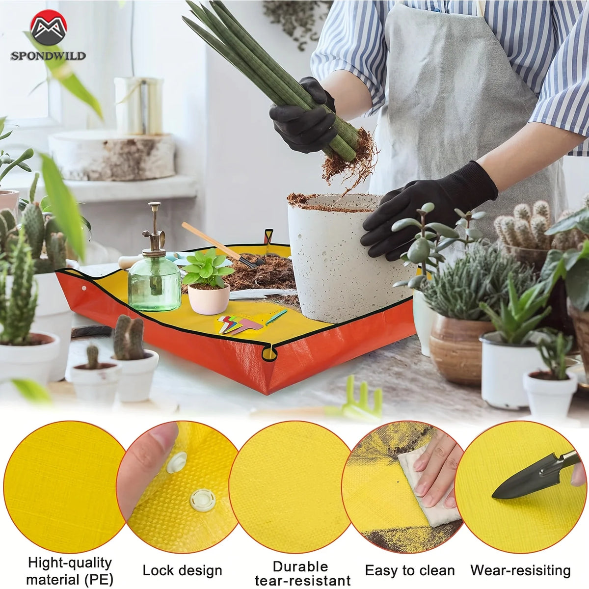 tapis jardinage pliable imperméable rempotage plantes fleurs protection sol extérieur grande taille