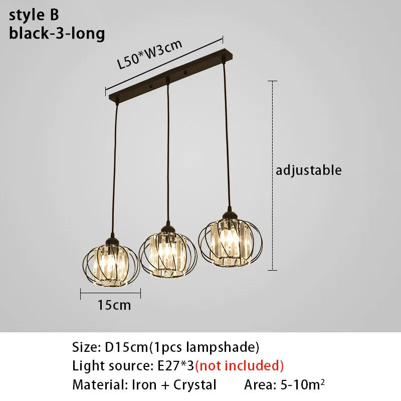 Suspension lumineuse moderne or noir lumières transparentes câbles suspendus chambre salon