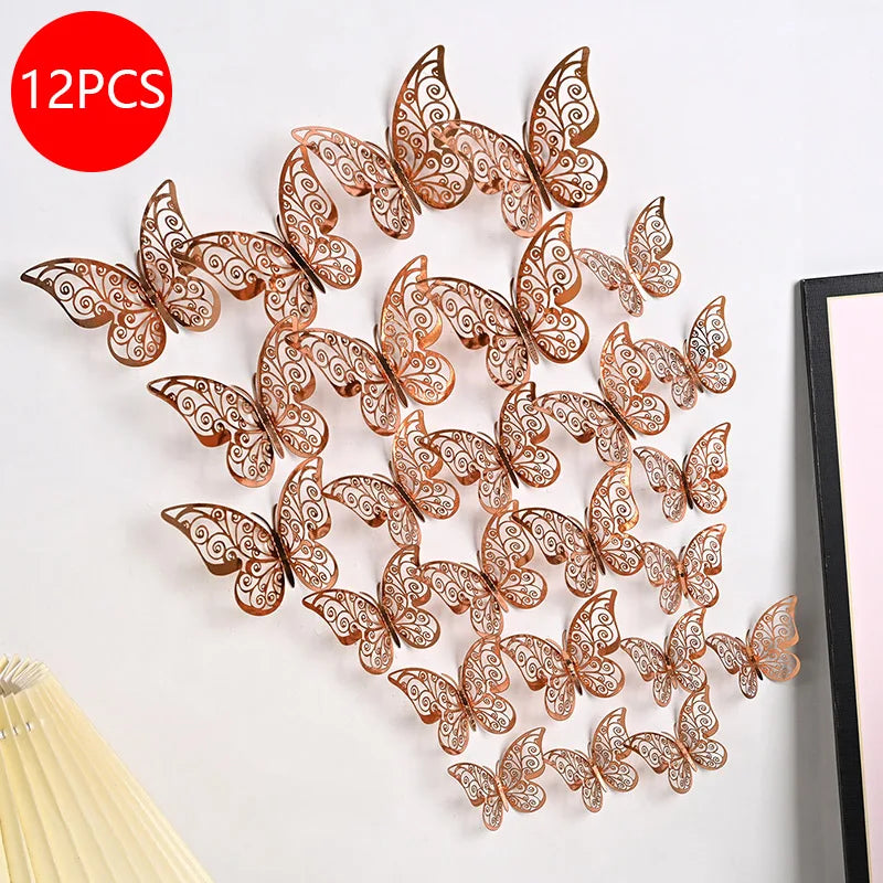 décoration gâteau papillons ornements floraux adhésifs or argent bleu rouge rose vàng trắng
