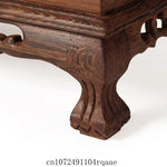 support bois sculpté table basse vase plantes traditionnel asiatique trépied