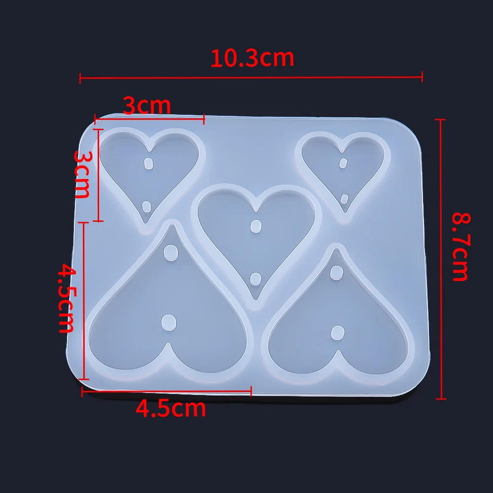 moules silicone géométriques modernes cercles rectangles diamants coeurs opaques bricolage bijoux pendentifs