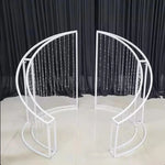 structures decoratives metalliques blanc noir modernes hauteur 130cm largeur 150cm assemblees deux parties