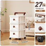 meuble rangement tiroirs roues blanc moderne rayures grises