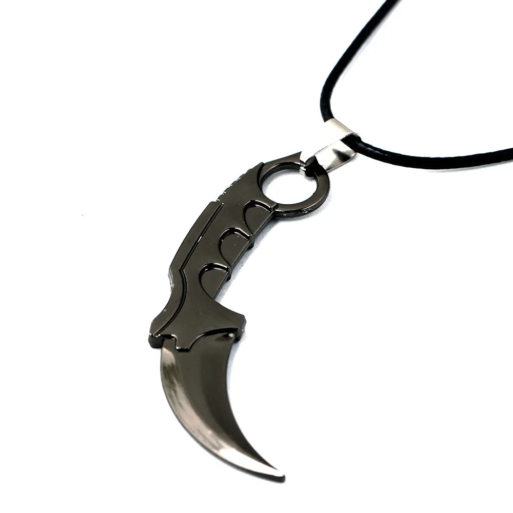 Porte-clés couteau CS:GO Karambit en couleur bleu pour décoration gamer