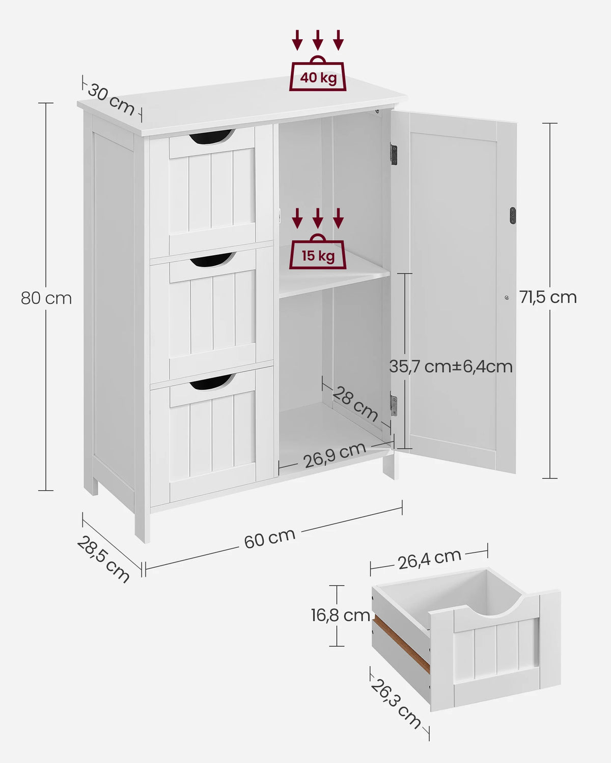 Meuble installé dans une salle de bain moderne avec serviettes