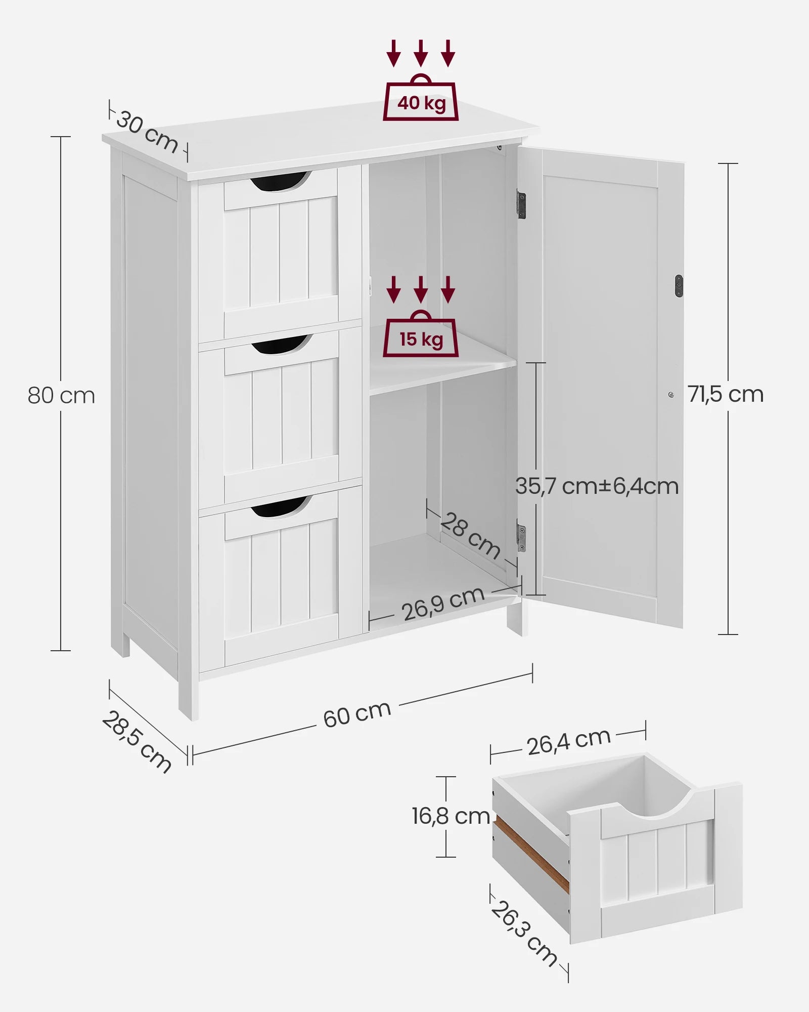 Meuble installé dans une salle de bain moderne avec serviettes