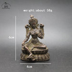 statuettes bouddhistes bronze détails religieux 6cm hauteur posées assises traditionnelles