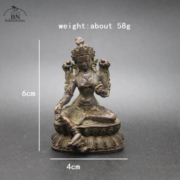 statuettes bouddhistes bronze détails religieux 6cm hauteur posées assises traditionnelles