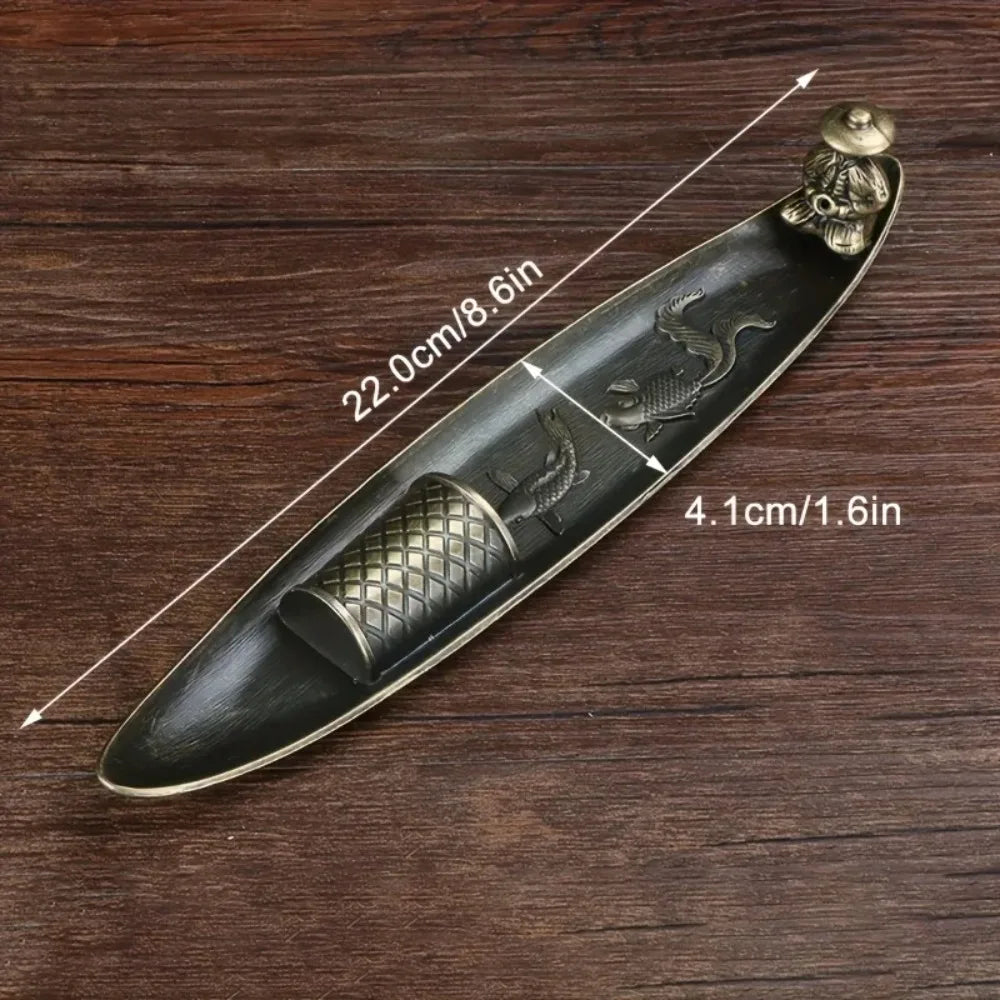 support encens bronze doré poissons géométrique artisanal aromathérapie décoration maison