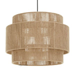 Suspension lumineuse tissu marron clair moderne rustique câble noir chambre salon