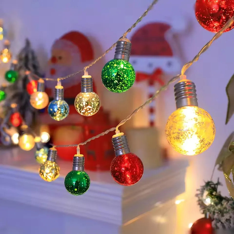 guirlande lumineuse led clignotante boules couleur brillantes clips autoinstallation deco fêtes