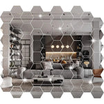 miroirs hexagonnels blancs mat modernes autocollants mur 72 pièces acrylique