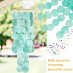 mobile musical wind chimes disques texturés turquoise vert clair zenextérieur jardin balcon