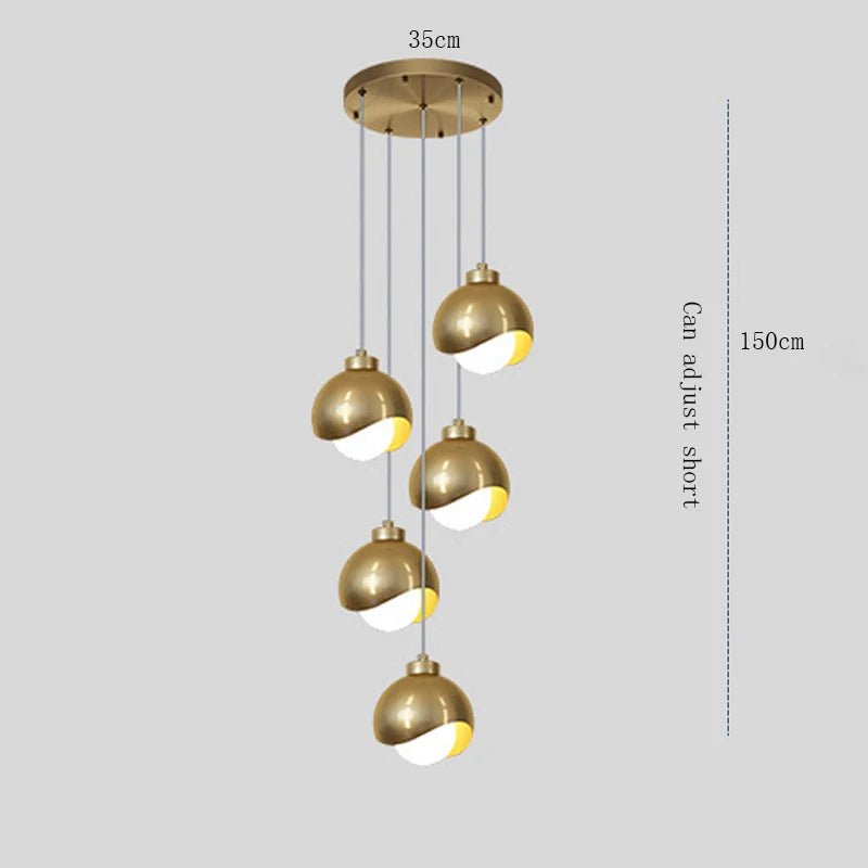 suspension pendentif verre noir doré moderne éclairage chambre salle manger lumière mat opaques
