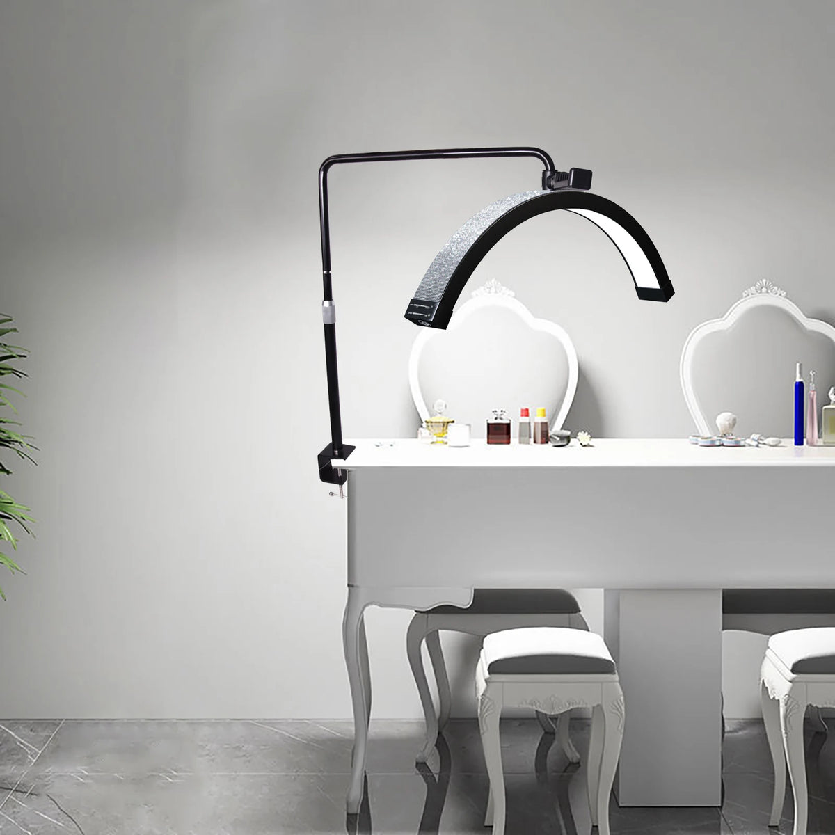 lampe led anneau noir blanc moderne clip adaptable 40w