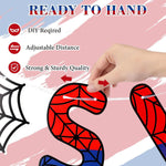 guirlande lettres anniversaire spiderman rouge bleu noir pop art chiffres six