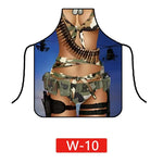 tablier moderne illustratif personne lingerie camouflage crânes papillons rouge noir blanc bleu